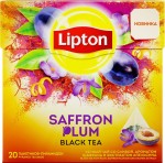 Чай черный, Lipton (Липтон) 1.8 г №20 Сэфрэн Плам со сливой ароматом шафрана и экстрактом апельсина пирамидки